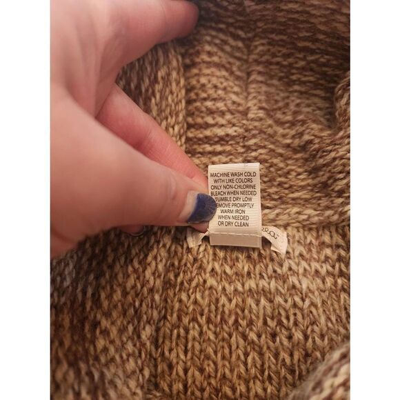 Sarsparilla wool blend brown marled knit cowl neck short sleeve dress size mediu - Picture 7 of 7